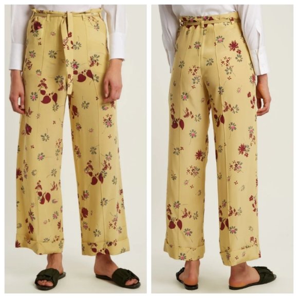 Valentino Floral Print Silk Wide Leg Pants New with Tags IT 44  US 8 NWT - Picture 15 of 15